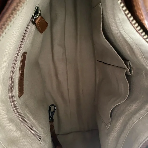 Frye Cognac Melissa zip leather satchel - Picture 7 of 11